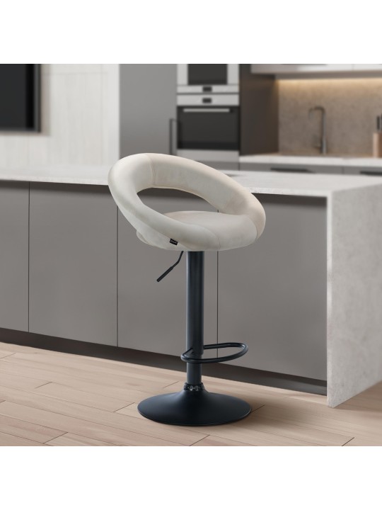 Barová stolička Olinda velvet, krémová