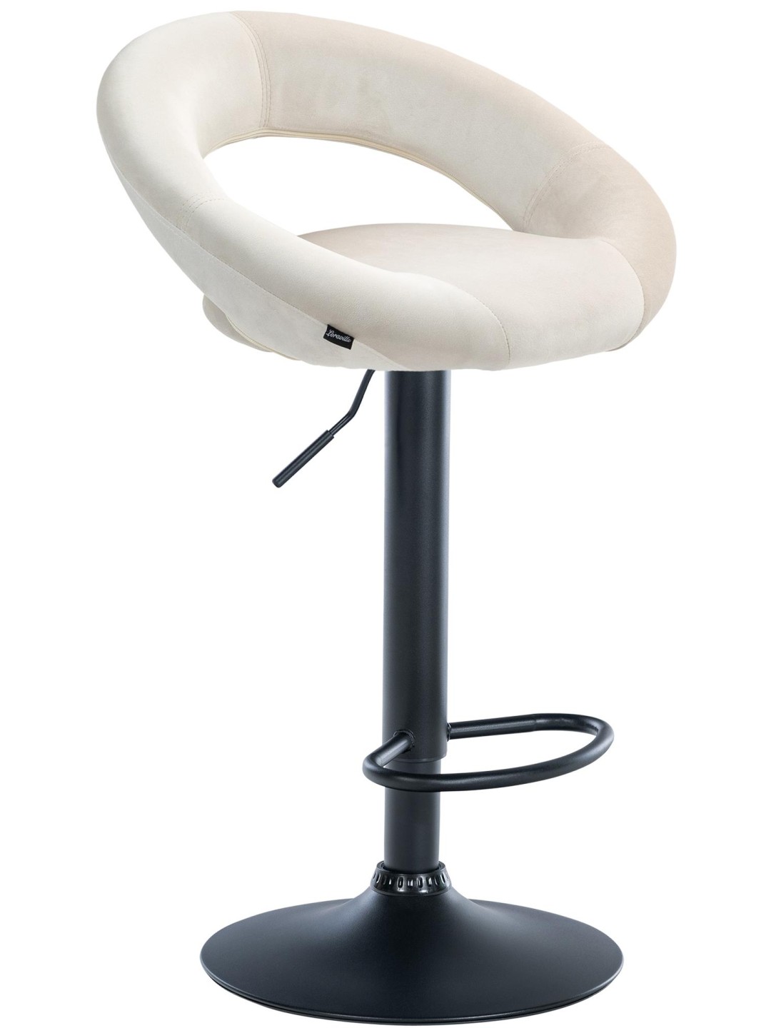 Barová stolička Olinda velvet, krémová