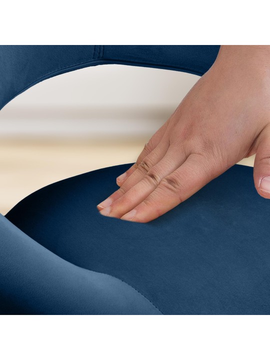 Barová stolička Olinda velvet, modrá