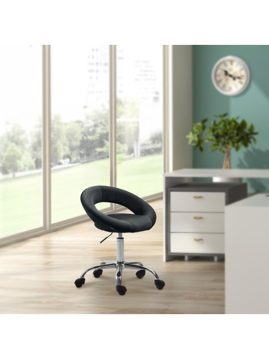 Pracovná stolička Olinda velvet, čierna