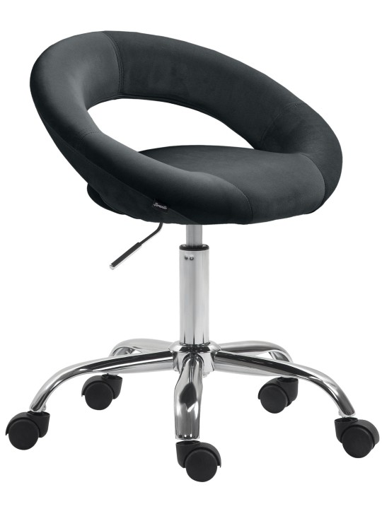 Pracovná stolička Olinda velvet, čierna