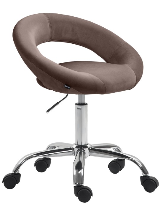 Pracovná stolička Olinda velvet, hnedá