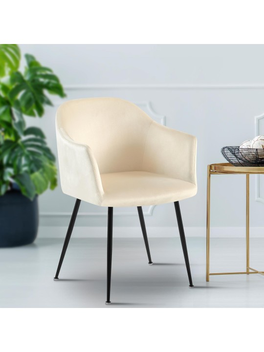 Jaysie zamatová jedálenská stolička, krémová