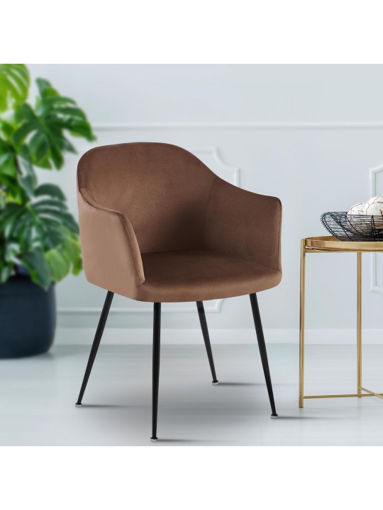 Jaysie zamatová jedálenská stolička, hnedá