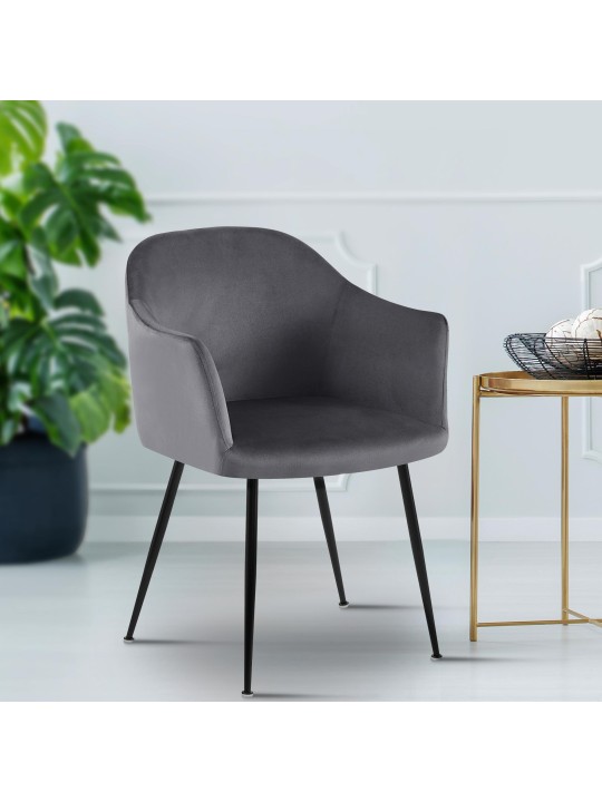 Jaysie zamatová jedálenská stolička, tmavosivá