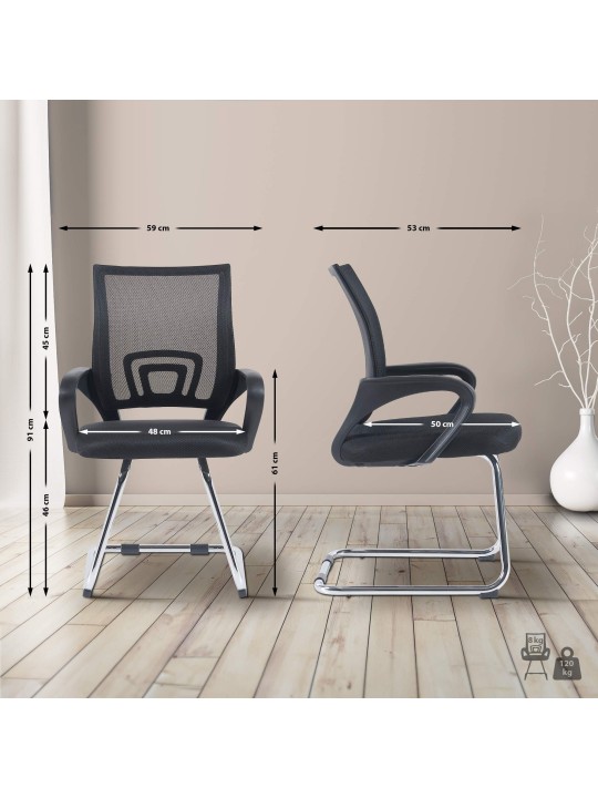 Súprava 2 návštevníckych stoličiek Eureka, čierna Súprava 2 návštevníckych stoličiek Eureka, čierna