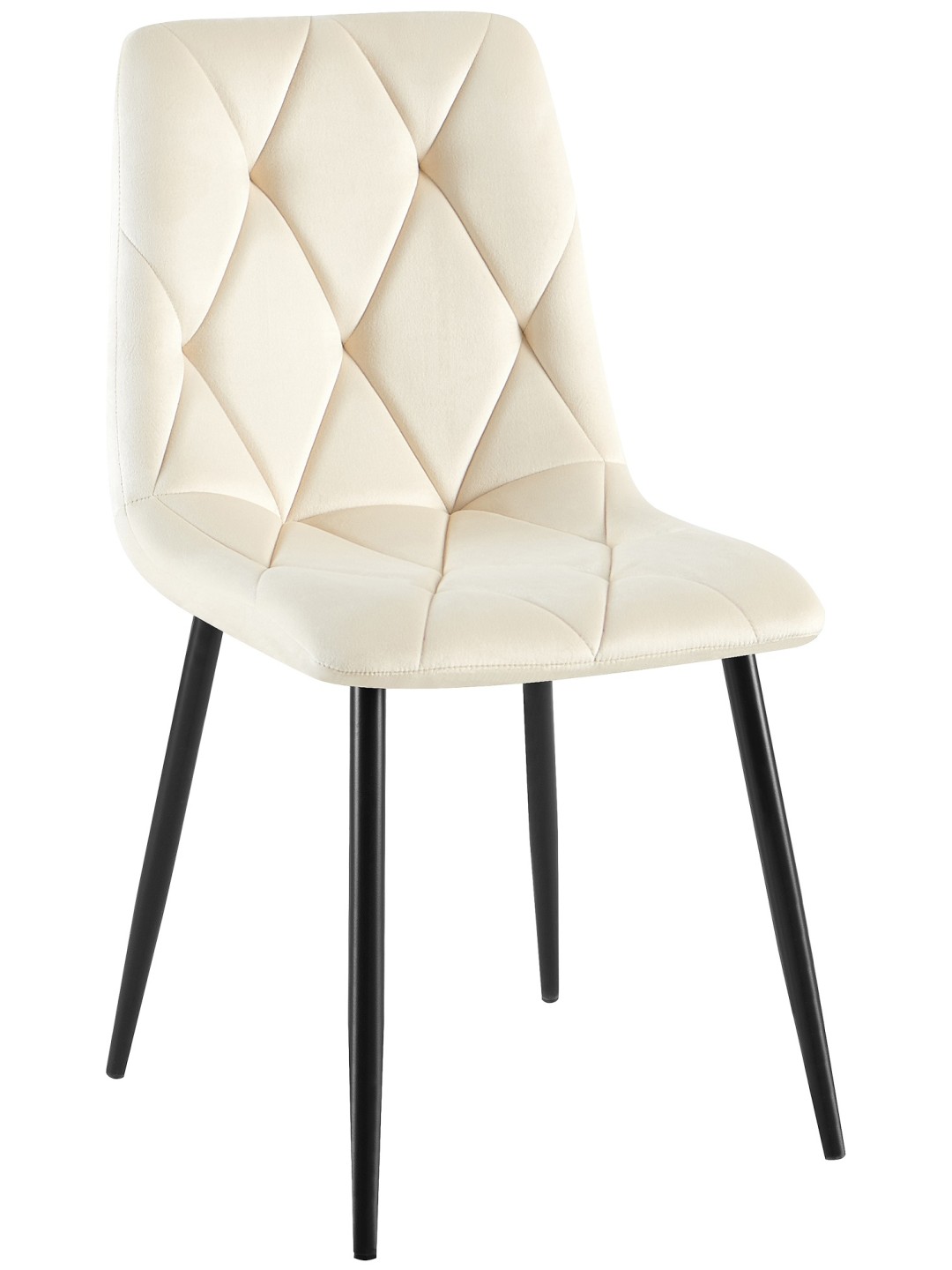 Zamatová jedálenská stolička Clairton, krémová