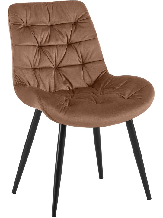 Zamatová jedálenská stolička Rossford, hnedá