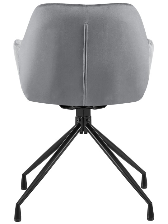 Zamatová jedálenská stolička Welby, tmavosivá