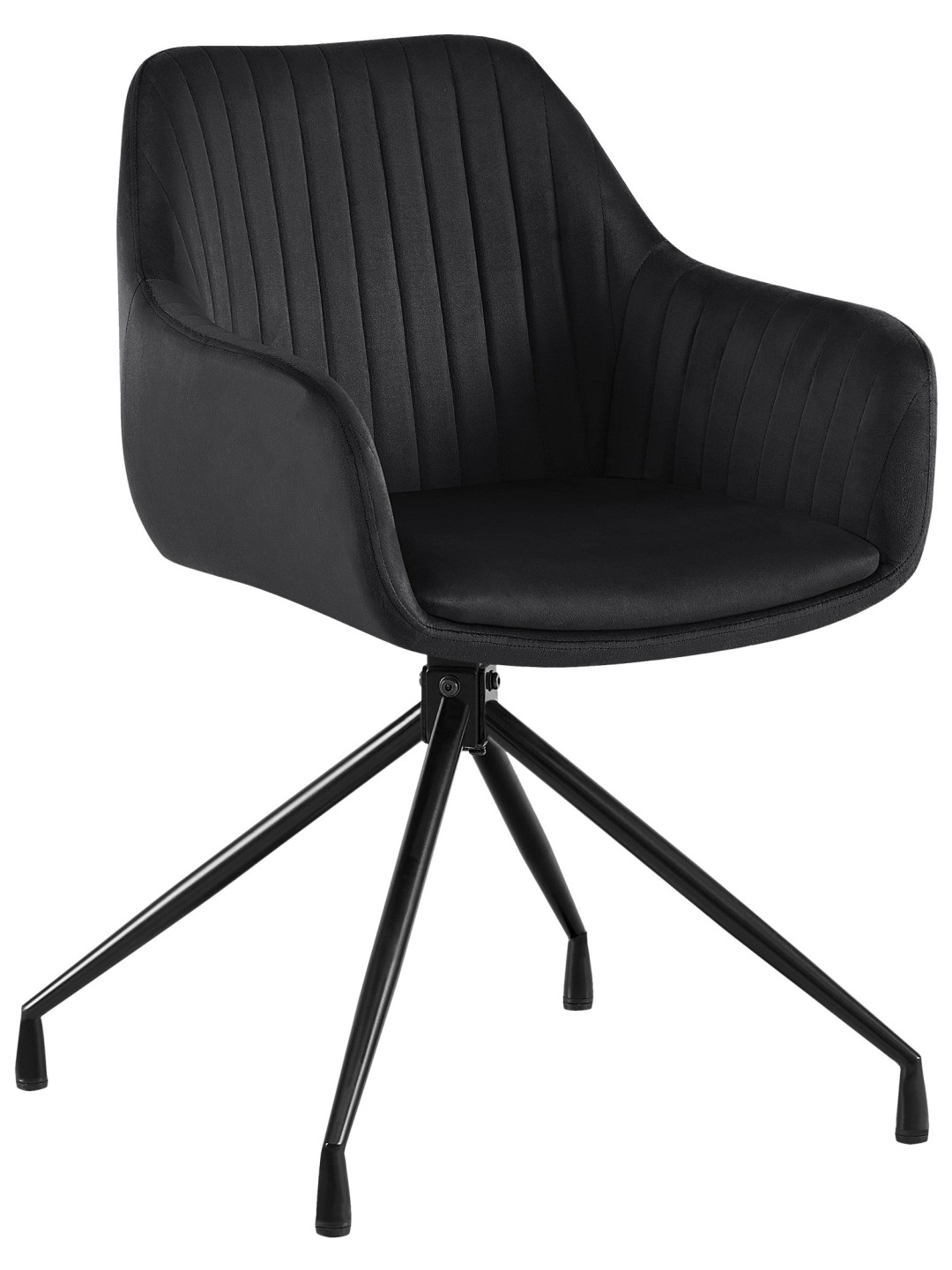 Zamatová jedálenská stolička Welby, čierna