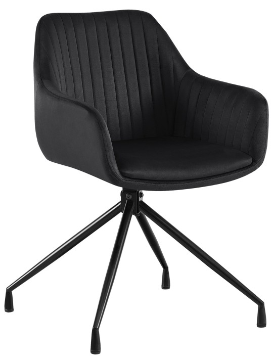 Zamatová jedálenská stolička Welby, čierna Zamatová jedálenská stolička Welby, čierna