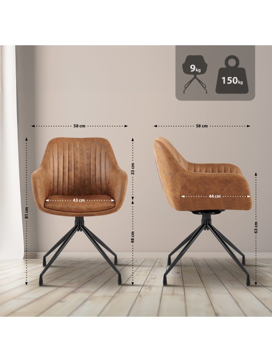 Jedálenská stolička Welby Vintage, svetlohnedá