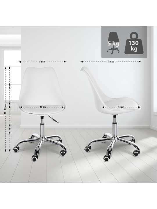 Pracovná stolička Laflin, biela