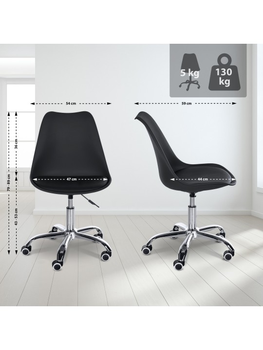 Pracovná stolička Laflin, čierna