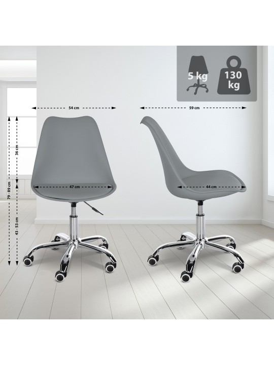 Pracovná stolička Laflin, sivá