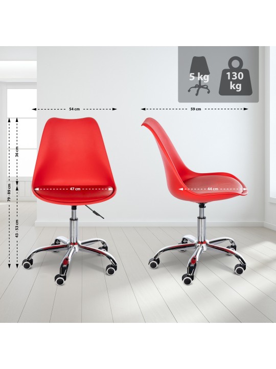 Pracovná stolička Laflin, červená
