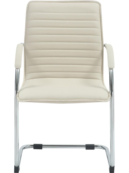 Sada 2 návštevníckych stoličiek Tira z umelej kože, krémová