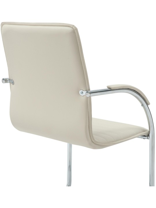 Sada 2 návštevníckych stoličiek Tira z umelej kože, krémová