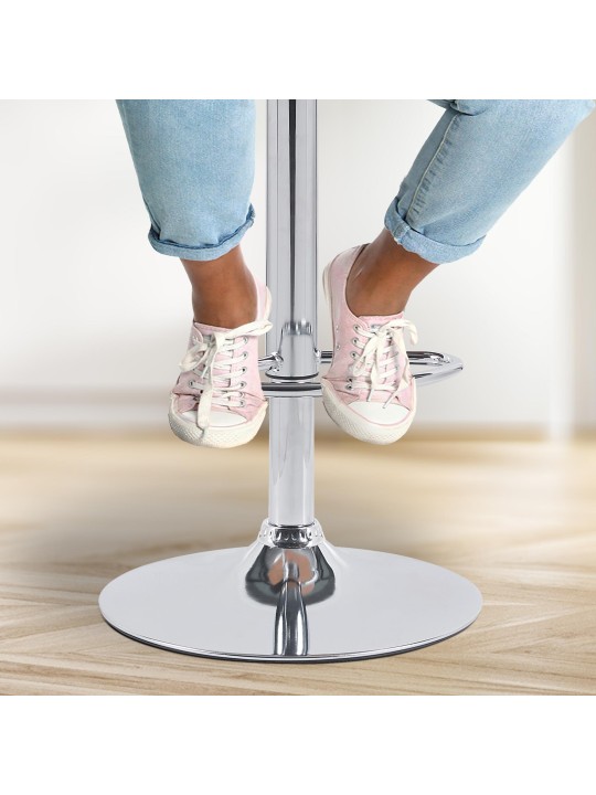 Barová stolička Solon chrómová látka, tmavohnedá