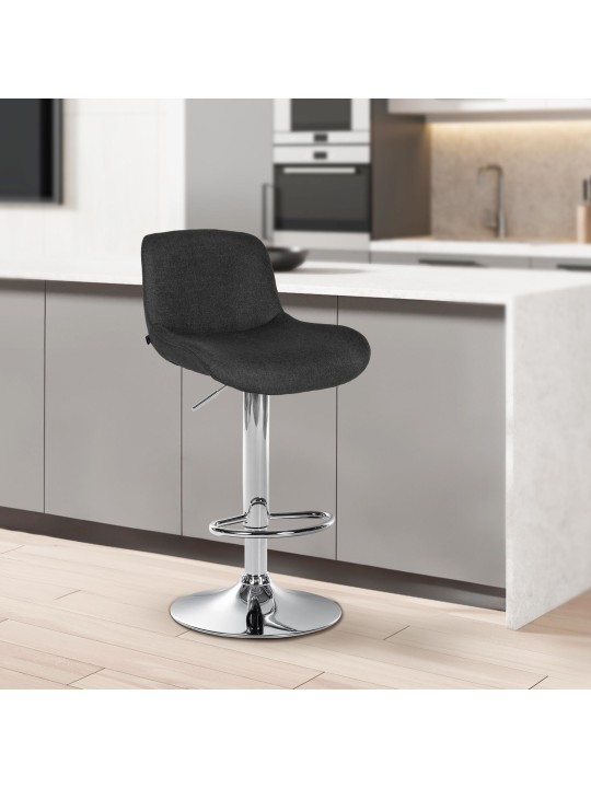 Barová stolička Solon chrómová látka, čierna