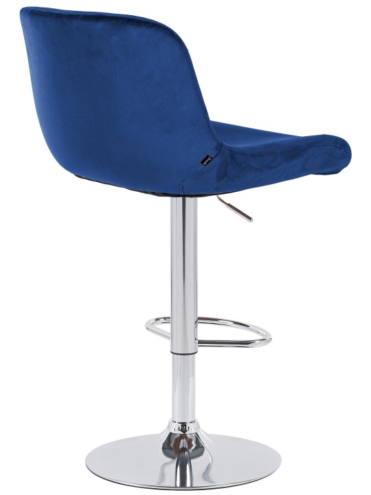 Barová stolička Solon chrómový zamat, modrá