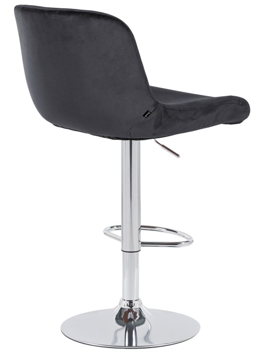 Barová stolička Solon chrómový zamat, čierna