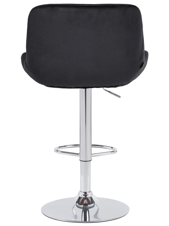 Barová stolička Solon chrómový zamat, čierna