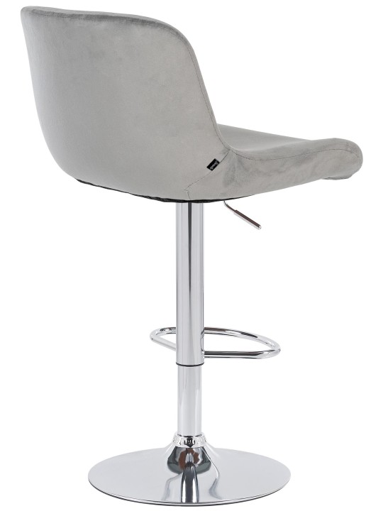 Barová stolička Solon chrómový zamat, sivá