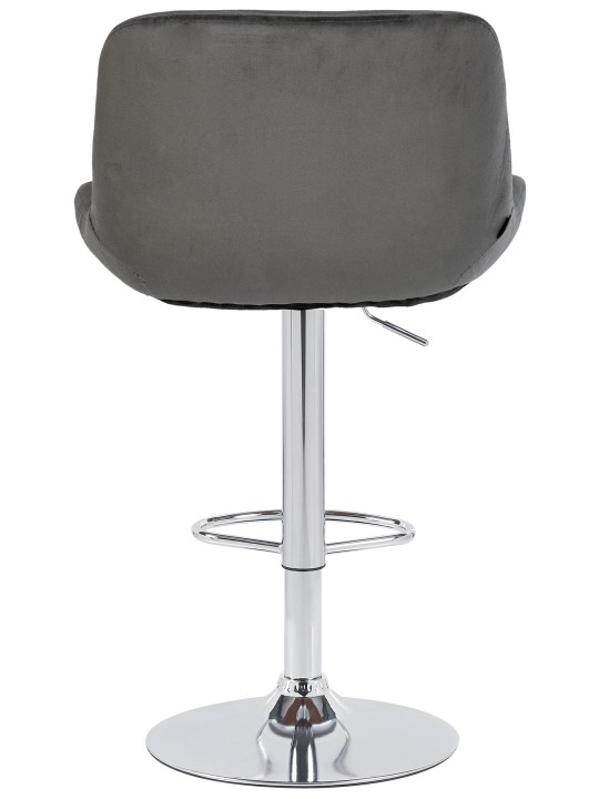 Barová stolička Solon chrómový zamat, tmavosivá
