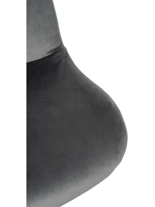 Barová stolička Solon chrómový zamat, tmavosivá