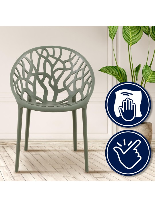 Sada 4 stoličiek Hope, olivová