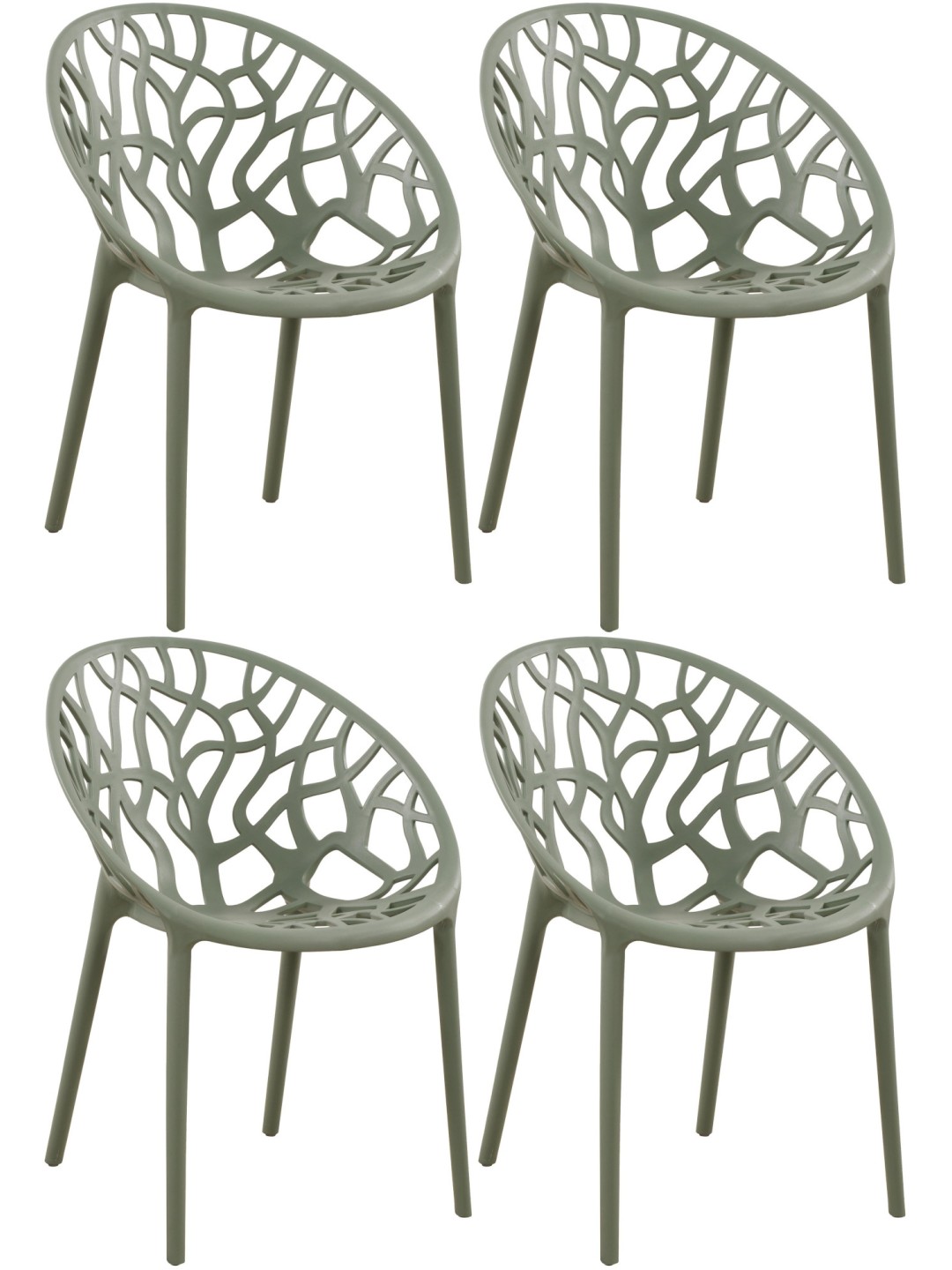 Sada 4 stoličiek Hope, olivová