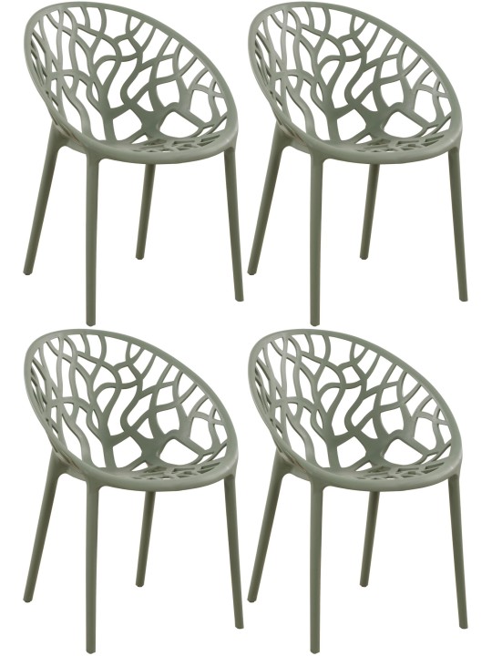 Sada 4 stoličiek Hope, olivová