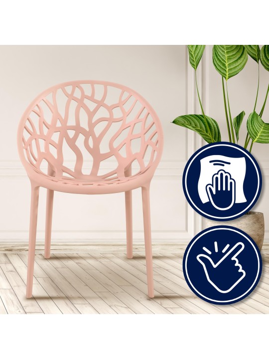 Sada 4 stoličiek Hope, ružová