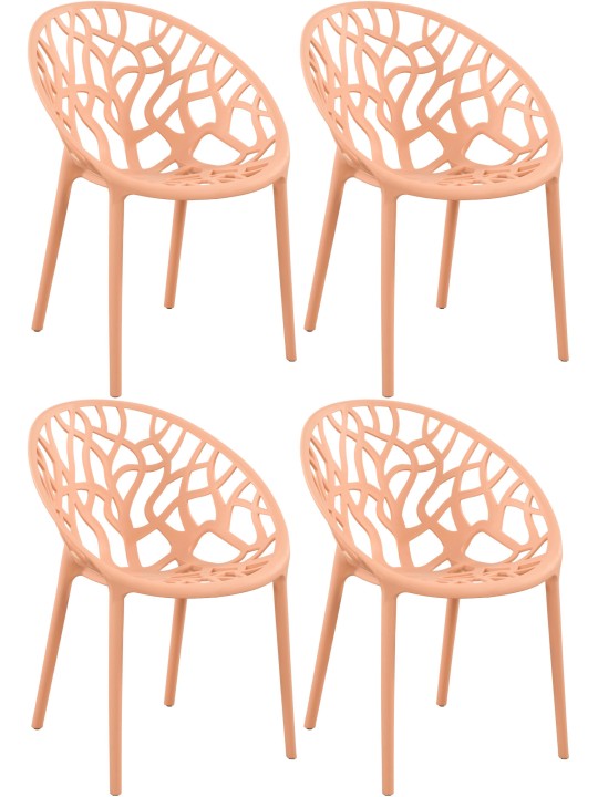 Sada 4 stoličiek Hope, broskyňová