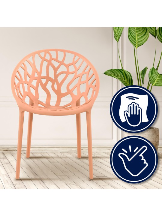 Sada 4 stoličiek Hope, broskyňová