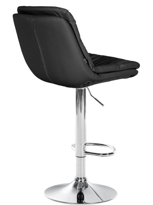 Barová stolička Laurel umelá koža chróm, čierna