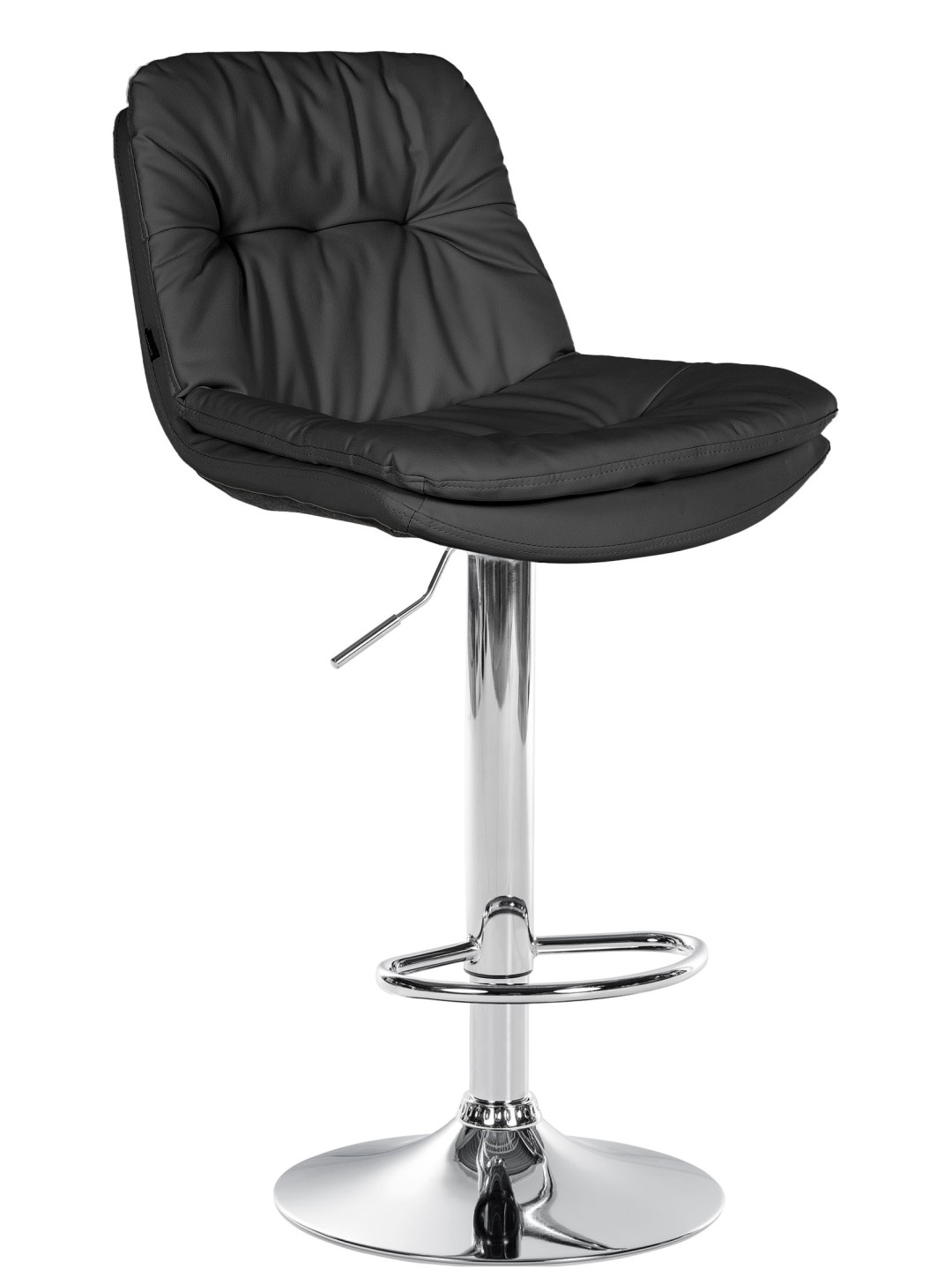 Barová stolička Laurel umelá koža chróm, čierna