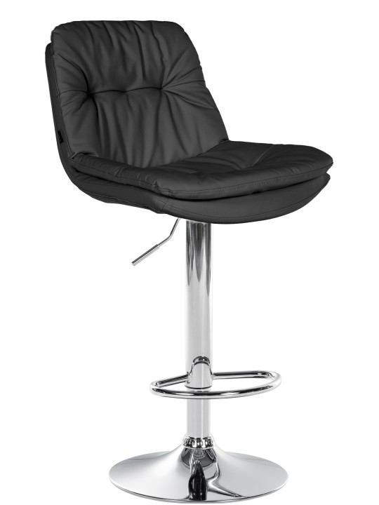 Barová stolička Laurel umelá koža chróm, čierna