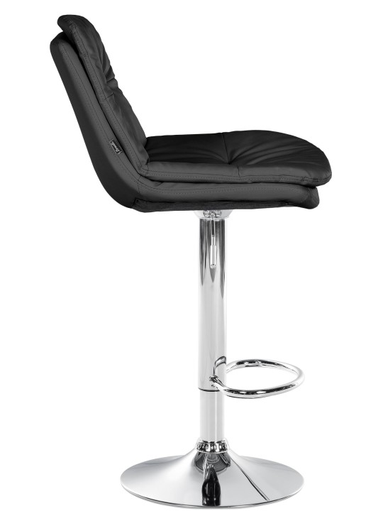 Barová stolička Laurel umelá koža chróm, čierna
