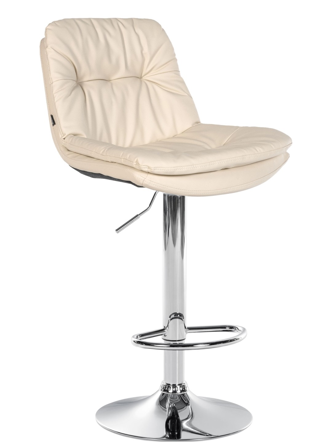Barová stolička Laurel umelá koža chróm, krémová