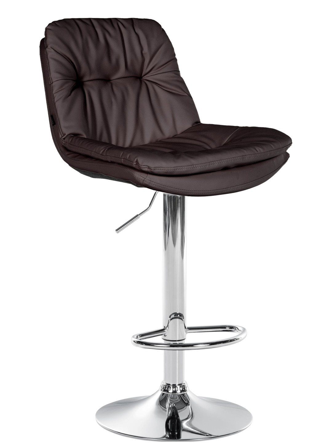 Barová stolička Laurel umelá koža chróm, hnedá