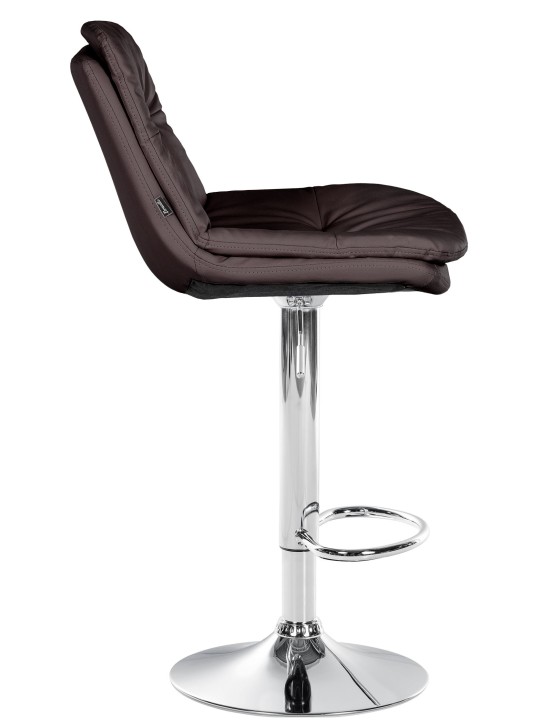 Barová stolička Laurel umelá koža chróm, hnedá