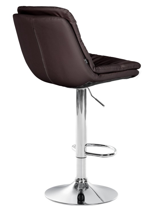 Barová stolička Laurel umelá koža chróm, hnedá