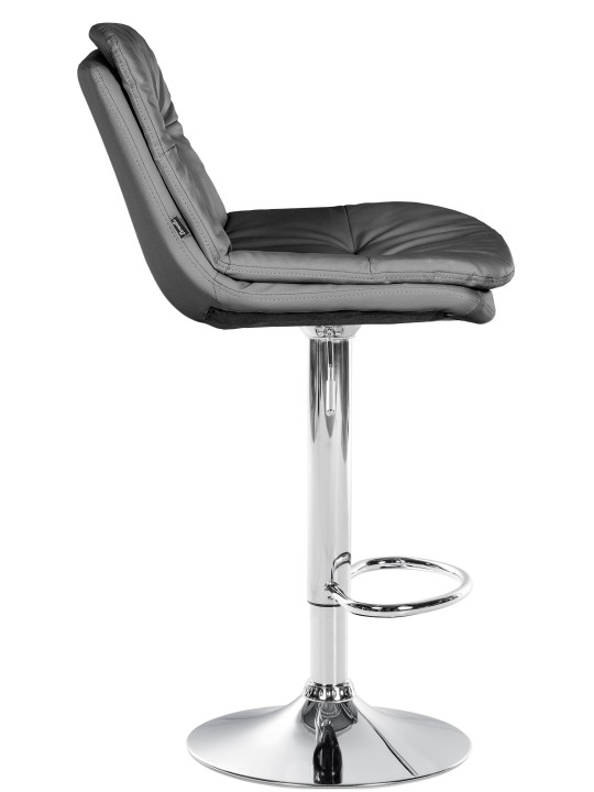 Barová stolička Laurel umelá koža chróm, sivá