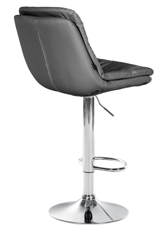 Barová stolička Laurel umelá koža chróm, sivá