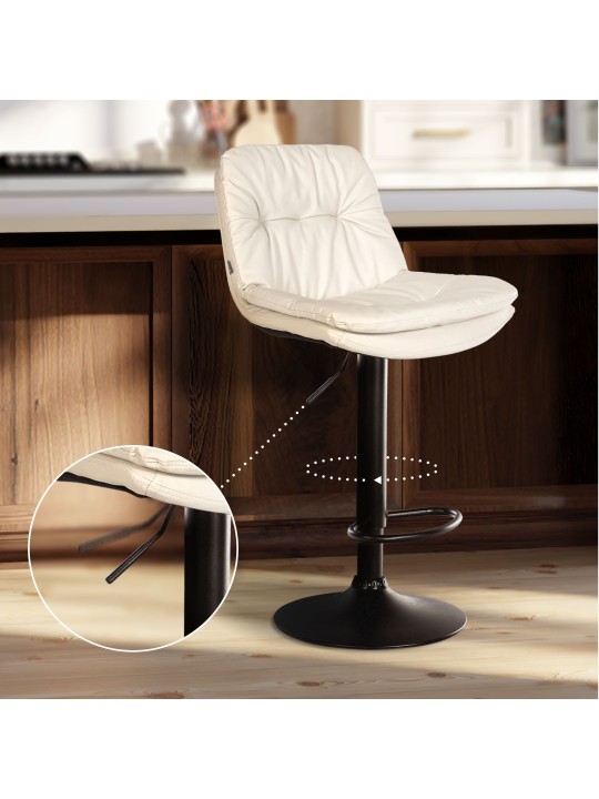 Barová stolička Laurel z umelej kože, biela