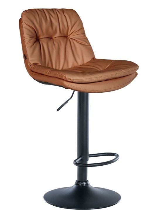 Barová stolička Laurel z umelej kože, svetlohnedá