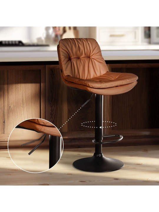 Barová stolička Laurel z umelej kože, svetlohnedá