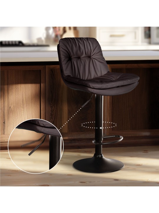 Barová stolička Laurel z umelej kože, hnedá